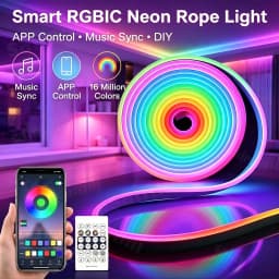 RGBIC USB Neon LED Tape Waterproof Flexible Strip Light Bluetooth Remote Music Sync Multi-Color Lamp For Holiday DIY Wall Decor