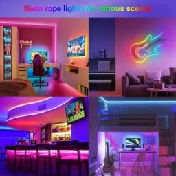 RGBIC USB Neon LED Tape Waterproof Flexible Strip Light Bluetooth Remote Music Sync Multi-Color Lamp For Holiday DIY Wall Decor