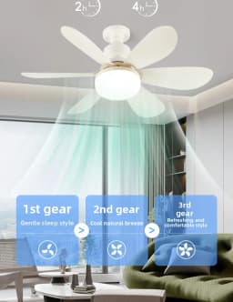 30W/40W LED Ceiling Fan Light (E27 Socket) with Wide-Range Remote Dimming, Suitable for Living Rooms, Home Offices, and General