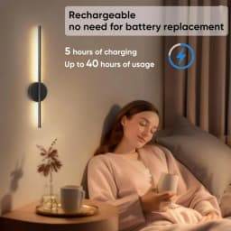 Rechargeable LED Wall Sconce Dimmable Silver For Living Room Bedroom Hallway Study Stairwell Interior Decorative Lighting
