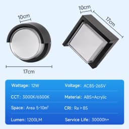 LED Wall Light IP65 Waterproof 12W Wall Lamp Decorative Light For Garden Gate Living Room Bedroom