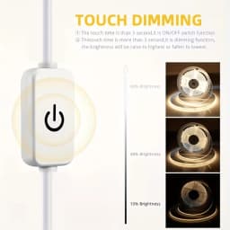 Flexible Cob Led Light Strip with Touch Sensor Switch and Dimmable Function - Flexible and Bendable Led Light Strip, Low Voltage 5V, USB Powered Plug-And-Play, Touch Switch to Adjust Light Brightness, Suitable for Home