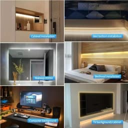 Flexible Cob Led Light Strip with Touch Sensor Switch and Dimmable Function - Flexible and Bendable Led Light Strip, Low Voltage 5V, USB Powered Plug-And-Play, Touch Switch to Adjust Light Brightness, Suitable for Home