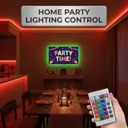 Indoor RGB LED light strip, battery powered (batteries not included). Suitable for room decor, parties, and Christmas decoration