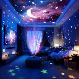 RGB Night Lights LED Projector Light Starry Moon Galaxy Projection Lamp 5V USB For Kids Present Christmas Gift Room Decorations.