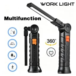 Super Bright Portable COB LED Flashlight USB Rechargeable Working Magnetic Lanterna Hanging Lamp with Waterproof Camping Torch