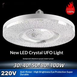 New【1Pcs Energy-Saving Bulb Ultra-Bright Ceiling Light Universal E27 LED Crystal UFO Light Bulb For Home Living Room Bedroom】