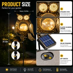 Owl Ground Plug Lights LED Garden Decorative Lights Festive Gift Outdoor Lighting Solar Powered Garden Ornaments