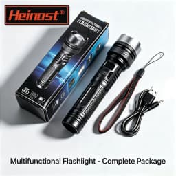 900000LM Powerful LED Flashlight USB Rechargeable Zoom Torch with Digital Display Handheld Flashlights for Camping Hiking