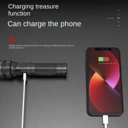 900000LM Powerful LED Flashlight USB Rechargeable Zoom Torch with Digital Display Handheld Flashlights for Camping Hiking