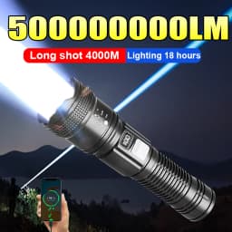 2026 NEW 500000000LM Most Powerful LED Flashlights Ultra Bright 4000M Torch Light Portable Lamp Outdoor Hunting Fishing Lantern
