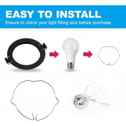 JOYINLED 10/20/40PCS Spotlight Clips Lamp Retaining Spring Clip Bulb Holder Ring for 52mm MR16 GU10 LED Spot Light Downlights