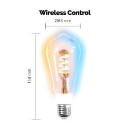 MOES Smart ST64 Edison LED Bulb,Tuya Matter/Zigbee,16 Million RGB Colors,2700K-6500K,Dimmable,Works with Alexa/Google Home