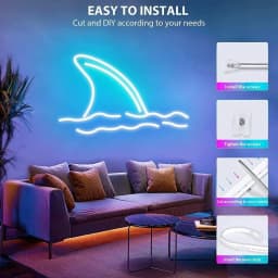 1 Roll of Color-Changing Rgb Led Light Strip with Battery Box (Battery Not Included), Led Neon Light, with a Simple Three-Button Control Switch for Switching Light Color Modes, Suitable for Cars, Motorcycles, Tv, Computer Games, Stage, Music Parties, Christmas, and House Decoration