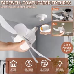 NEW Socket Ceiling Fan With LED Light And Remote Control E27 Screw Ceiling Fans Lamp With Bluetooth Speaker For Bedroom Lighting