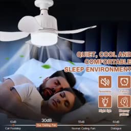 NEW Socket Ceiling Fan With LED Light And Remote Control E27 Screw Ceiling Fans Lamp With Bluetooth Speaker For Bedroom Lighting