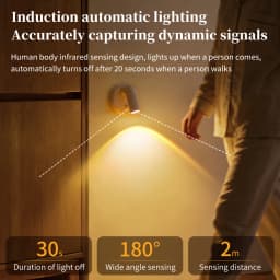 LED Spotlight Motion Sensor Dimmable Wall Light Remote Control 360° Rotatable Rechargeable Sconce for Bedroom Hallway