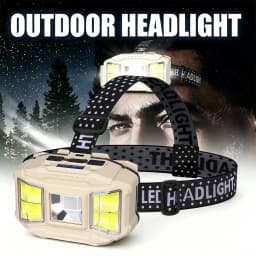 Induction LED Headlamp- Rechargeable 5 Mode LED,Waterproof Head Light for Camping/Fishing/Emergency (Motion Sensor & Red Light)