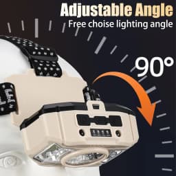 Induction LED Headlamp- Rechargeable 5 Mode LED,Waterproof Head Light for Camping/Fishing/Emergency (Motion Sensor & Red Light)