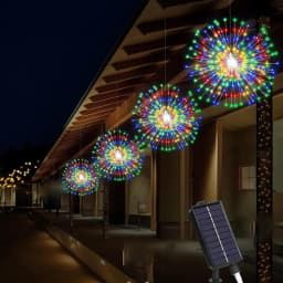 NEW Solar Light Outdoor 8 Modes Fairy Hanging Light Waterproof LED Firework Lamp DIY Decoration for Patio Yard Wedding Garden
