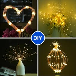 NEW Solar Light Outdoor 8 Modes Fairy Hanging Light Waterproof LED Firework Lamp DIY Decoration for Patio Yard Wedding Garden