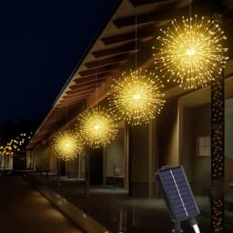 NEW Solar Light Outdoor 8 Modes Fairy Hanging Light Waterproof LED Firework Lamp DIY Decoration for Patio Yard Wedding Garden