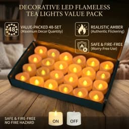 1-24Pcs Mini Flameless LED Tealight Candles 2Styles Simulated Flickering Electric Candle Wedding Christmas Halloween Party Decor