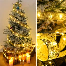 2/5/10M New Year 2027 Christmas Ribbon Fairy Light String Garland Lights Christmas Tree Ornament Ribbon Light Home