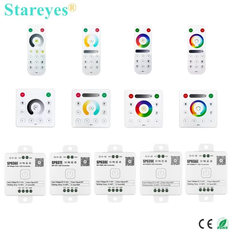 SPI Pixels LED Strip Bluetooth Music Controller SP636E SP637E SP638E SP639E SP63AE RB1 RB3 RC3 WS2811 WS2812B WS2815 IC Control