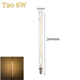3W 4W 6W T20 E14 LED Tube Light Bulb SES Vintage Retro Filament COB 220V 240V Tubular Antique Lamp 2700K Warm White Glass Shell