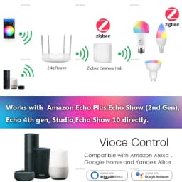 E27 B22 Zigbee Smart Bulb Lamps 110 220V Led RGBCW Light Voice Control Works With Alexa Echo Plus Show 2nd Gen 4th Gen Show 10