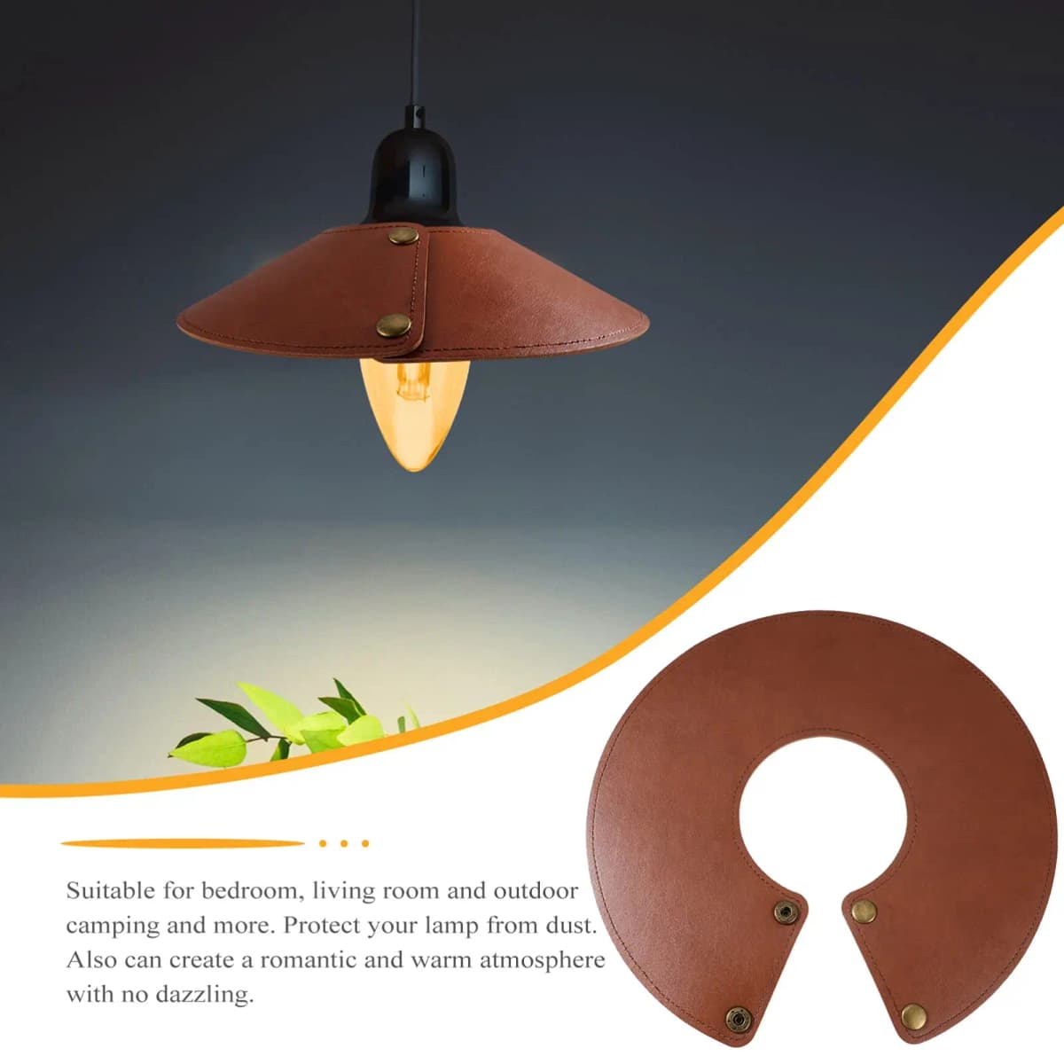 Lampshade Leather Decorative Hanging Lamp Lampshade for Home Bar Pub