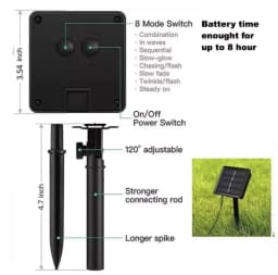 LED Solar Light String 8 Functions Outdoor Waterproof Lawn Starry Sky Christmas Garden Courtyard Decoration Atmosphere Lights