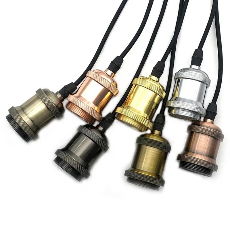 Vintage Lamp Socket Edison Screw Lamp Holder E27 Bulb Bases DIY Light Base With Ring