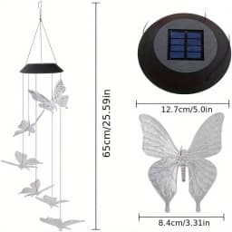 1PC Led Color Changing Butterfly Dragonfly Hummingbird Solar Wind Chimes Outdoor Waterproof Birthday Gifts