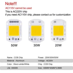 10PCS 50W 30W 20W LED COB Chip 220V Led Chip No Need Smart IC Driver Diode Chip Beads for Flood Light Spotlight DIY Lighting