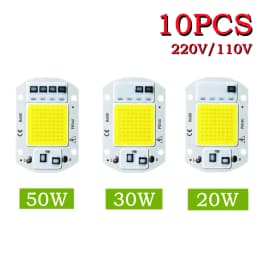 10PCS 50W 30W 20W LED COB Chip 220V Led Chip No Need Smart IC Driver Diode Chip Beads for Flood Light Spotlight DIY Lighting