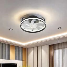 55W Ceiling Fan With Light, Ceiling LED Light Fan With Remote, Electric Fan With LED Lamp for Home Rooms Bedroom 34cm