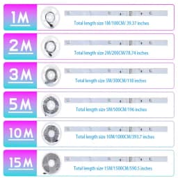 LED Strip Lights APP Control RGB 3535 1M-15M Music Sync 16 Million Colors 5V Low Voltage for TV Backlight Room Decoration