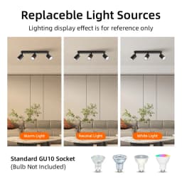 GU10 LED Track Light Spotlight 110-220V Suit Ceiling Lamp GU10 3 Color COB Spot Lights For Kitchen Commercial Living Room Home