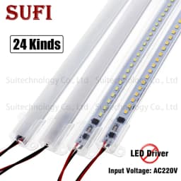 5Pcs AC220V LED Tube LED Light Bar Strip 20-60CM SMD2835 Rigid Strip Energy Saving For Counter Light Showcase Light Source