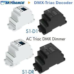 Skydance S1-D S1-D1 S1-DR AC Triac DMX Dimmer DIN Rail 2CH*1.5A 2CH*1A 1CH*2A AC Phase-cut DMX LED Dimmer Controller AC110V 220V