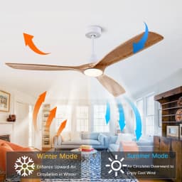 42 52 60 Inch Natural Wood Ceiling Fan with Lights Remote Control Quiet DC Motor Ventiladores De Techofor 85-265V Ceiling Fans