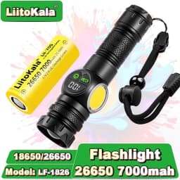 10W White/Yellow Flashlight 750-1500LM Adjustable, Red Flash Mode, Waterproof Design, Ideal for Camping/Emergency