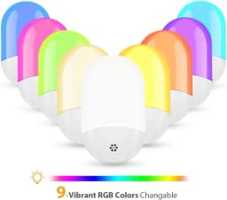 Baby Night Lamp Warm LED Bedside Lamp with Plug-in Wall Remote Control Kawaii Room Decor RGB Multicolor Light