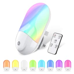 Baby Night Lamp Warm LED Bedside Lamp with Plug-in Wall Remote Control Kawaii Room Decor RGB Multicolor Light