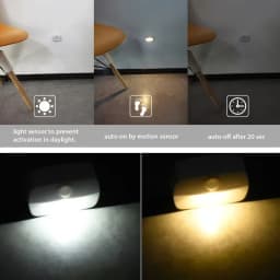 PIR Motion Sensor Night Light LED Intelligent Under Cabinet Light Battery Power Wireless Night Lamp for Bedroom Hallway Stairs