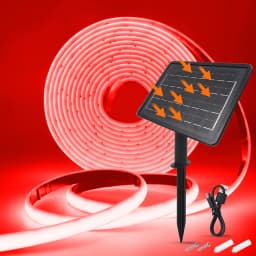 Solar Neon Light Strip 24V COB Waterproof IP68 Red Green Blue Warm Natural White 320LEDs/m Flexible High Density Linear Lighting