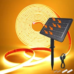 Solar Neon Light Strip 24V COB Waterproof IP68 Red Green Blue Warm Natural White 320LEDs/m Flexible High Density Linear Lighting