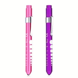 2/4 Pcs LED Pen Lights For Nurses Reusable Student Doctor Daily Use Portable Flashlight With Pupil Size Markers With Pocket Clip